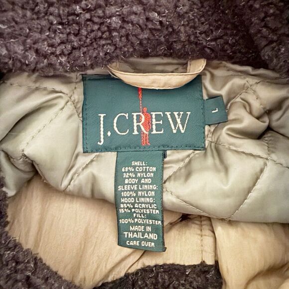 Vintage J Crew Oarsman Parka Jacket Coat Men’s Size Large Tan Khaki 90’s Lined - Picture 12 of 16